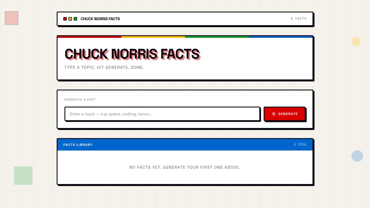 Screenshot of Chuck Norris Facts
